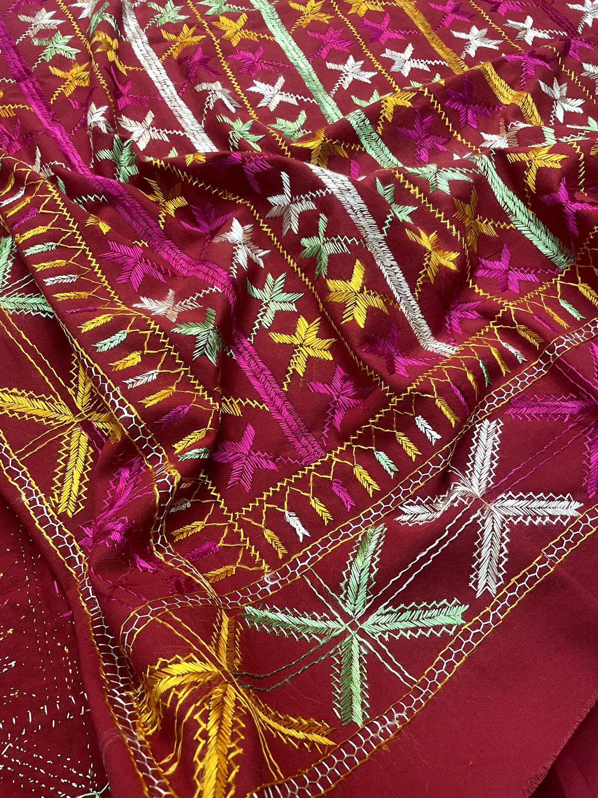 Multicolor Punjabi embroidered Phulkari Bagh dupatta for women by The Amritsar Store with traditional handcrafted ethnic embroidery