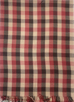 "Classic Red and Beige Checkered Scarf, Soft Winter Wrap for Men and Women by The Amritsar Store"