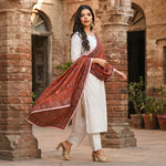 Phulkari Dupatta – Hand Embroidered Red Dupatta With Multicolor Embroidery| The Amritsar Store - The Amritsar Store