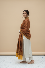 The Amritsar Store Kashmiri Jaal Shawl with Intricate Floral Weave – Reversible Wool Shawl for Elegant Winter Wear