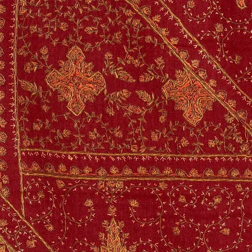 Shawl for Women – Maroon Hand Embroidered Designer Wrap | The Amritsar Store - The Amritsar Store