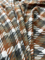 The Amritsar Store rust and olive classic check scarf for women, featuring an elegant checked pattern and soft drape