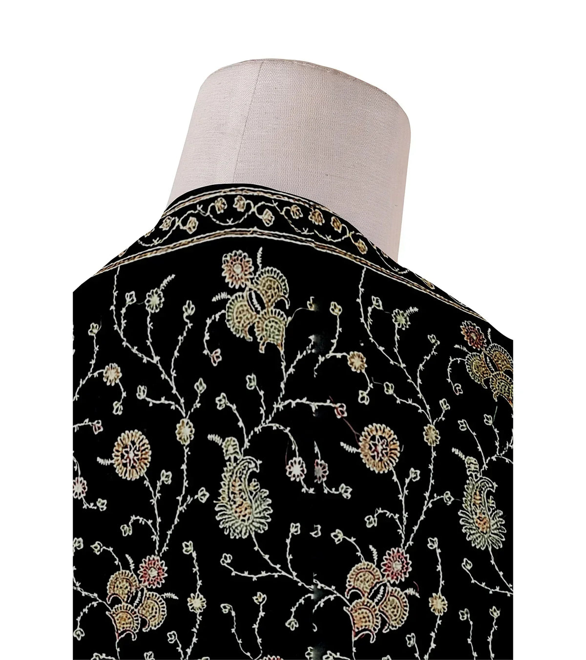 The Amritsar Store Womens Black Hand Embroidered Stole – Elegant Wool Wrap for Women - The Amritsar Store