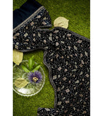 The Amritsar Store Womens Black Hand Embroidered Stole – Elegant Wool Wrap for Women