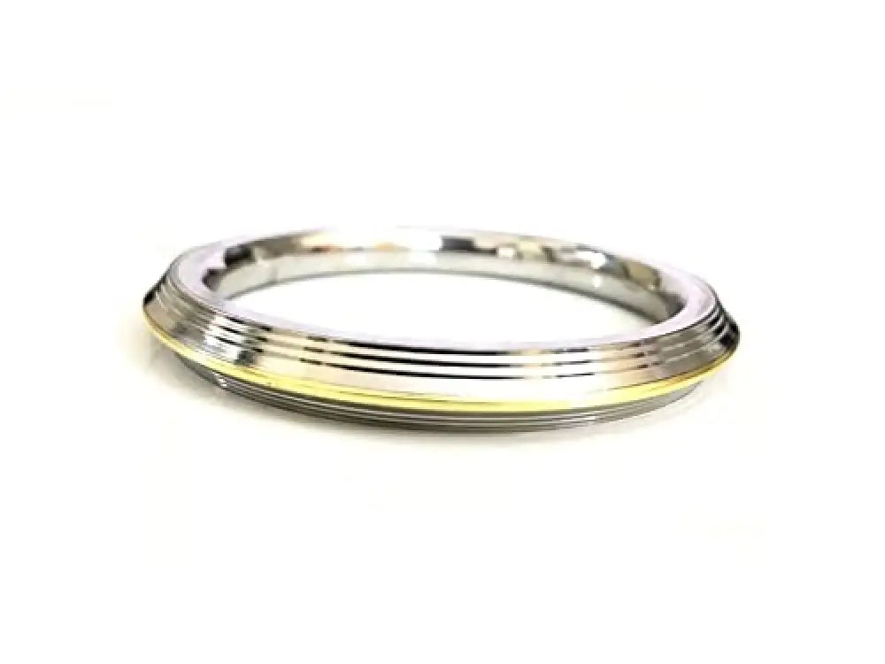 Silver Gold Plated Steel Punjabi Style Sikh Gents Heavy Kada Bangle Made With Stainless Steel For Men, Boys With Curved Edges By The Amritsar Store - The Amritsar Store
