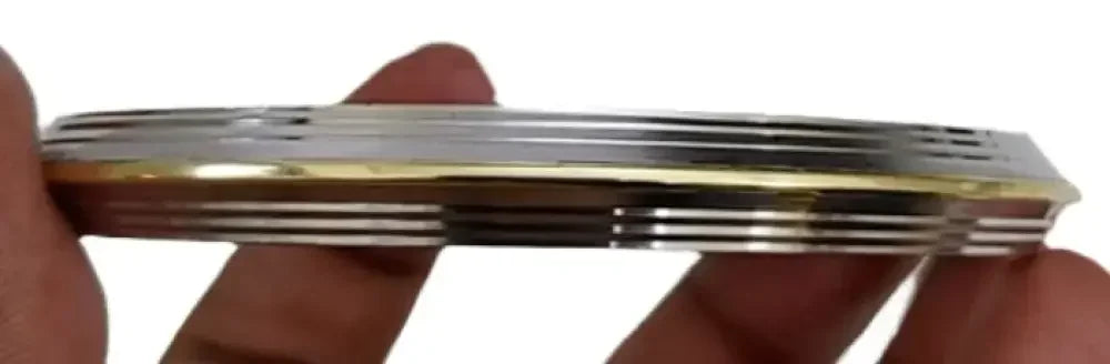Silver Gold Plated Steel Punjabi Style Sikh Gents Heavy Kada Bangle Made With Stainless Steel For Men, Boys With Curved Edges By The Amritsar Store - The Amritsar Store