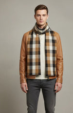 The Amritsar Store Classic Brown & Black Checkered Scarf - The Amritsar Store