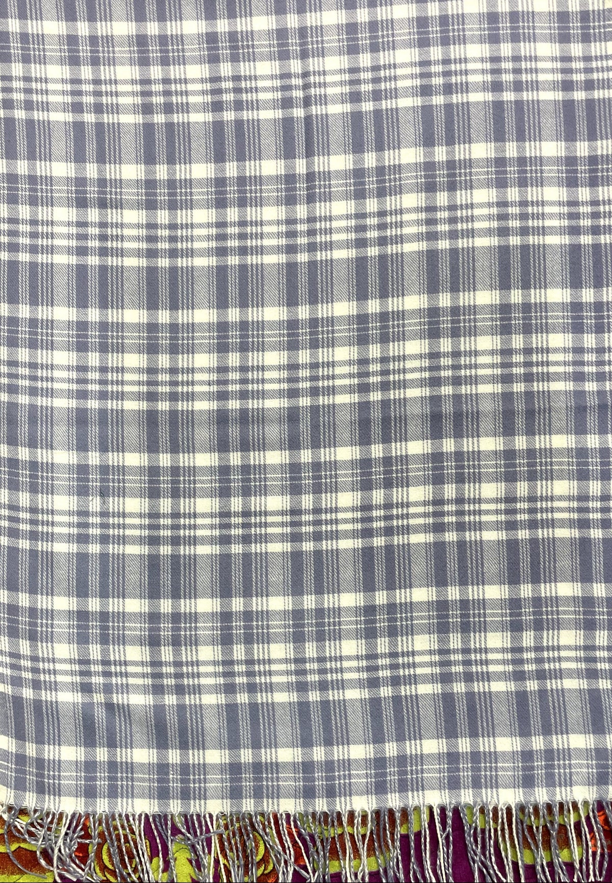 “The Amritsar Store classic grey and ivory check wool scarf, soft warm wool scarf