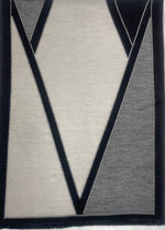 "Elegant Two-Tone Reversible Scarf with Graphic V Pattern, Unisex Winter Accessory by The Amritsar Store"