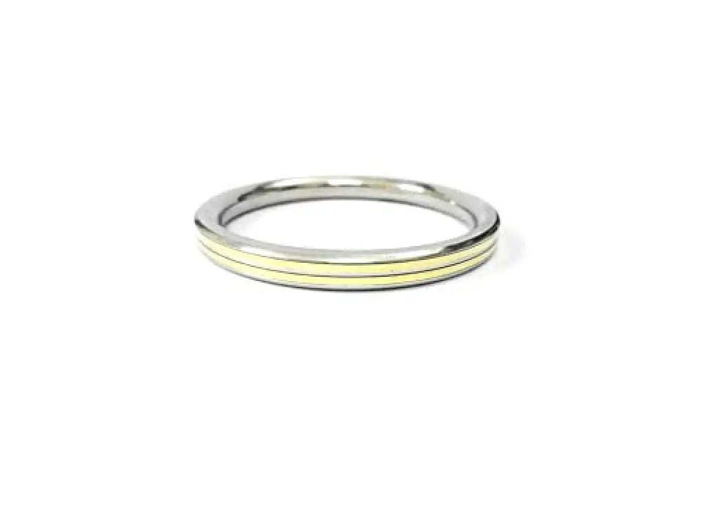 The Amritsar Store Stainless Steel and Brass 2 Lines 7mm Punjabi Kada for Men with dual-tone finish and traditional Sikh design