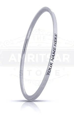 Stainless Steel Customized Personalized Ladies Kada (0.1") by The Amritsar Store - The Amritsar Store