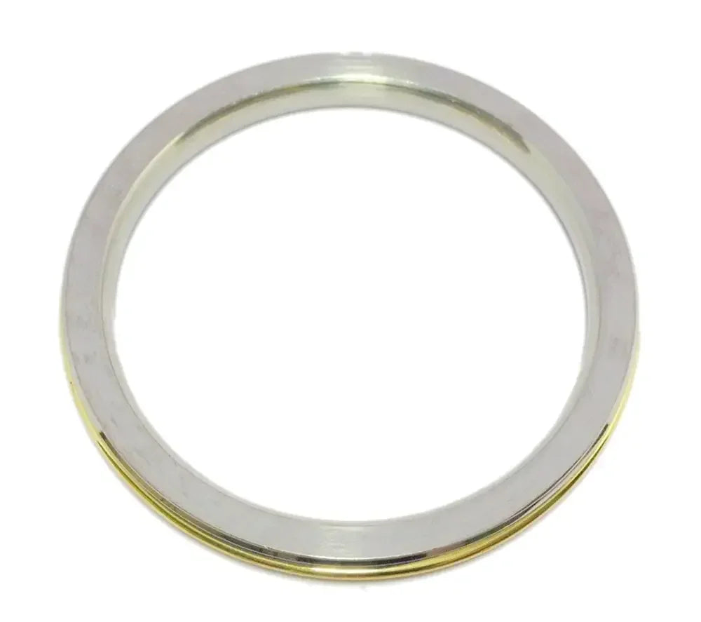 Stainless Steel Kada with Thin Brass Line – 10 MM Thick by The Amritsar Store - The Amritsar Store
