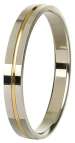 Stainless Steel Kada with Thin Brass Line – 10 MM Thick by The Amritsar Store - The Amritsar Store