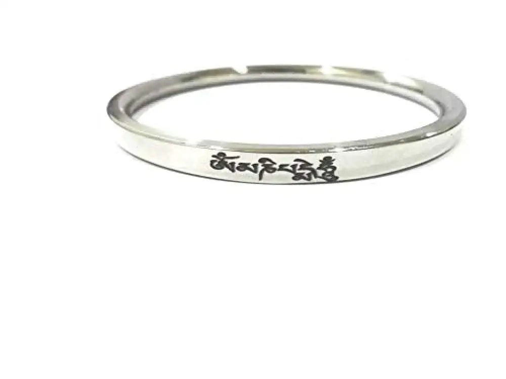 Stainless Steel 12mm Heavy Kada for Men featuring Lord Buddha image and Om Mani Padmehum mantra engraving by The Amritsar Store