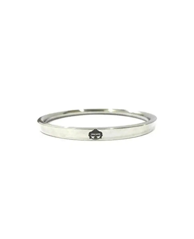 Stainless Steel 12mm Heavy Kada for Men featuring Lord Buddha image and Om Mani Padmehum mantra engraving by The Amritsar Store