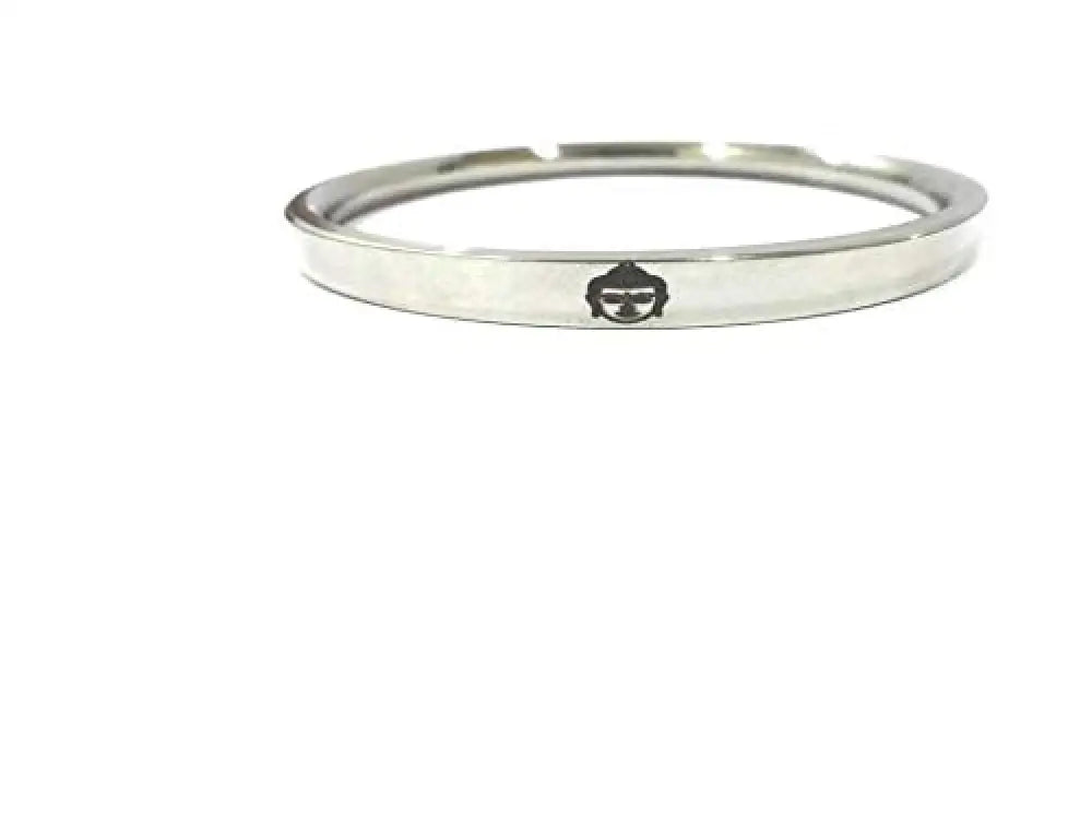 Stainless Steel 12mm Heavy Kada for Men featuring Lord Buddha image and Om Mani Padmehum mantra engraving by The Amritsar Store