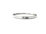 Stainless Steel Sun Sign Unisex Punjabi Kada with engraved zodiac symbol by The Amritsar Store, sleek silver finish bracelet for men and women