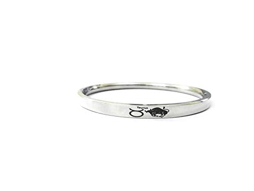 Stainless Steel Sun Sign Unisex Punjabi Kada with engraved zodiac symbol by The Amritsar Store, sleek silver finish bracelet for men and women