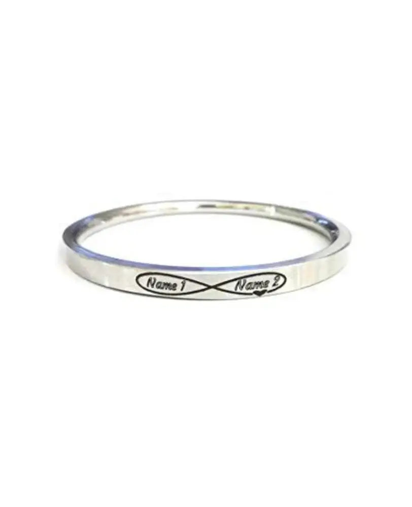 Unisex stainless steel infinity symbol customised kada by The Amritsar Store, sleek polished finish bracelet suitable for daily wear and gifting