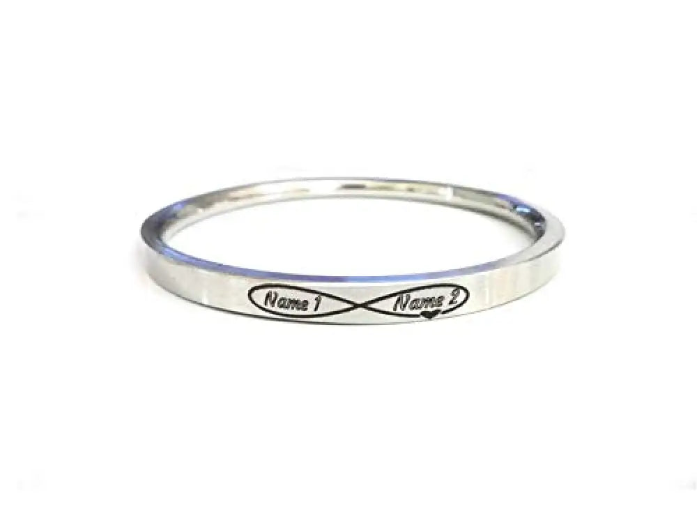 Unisex stainless steel infinity symbol customised kada by The Amritsar Store, sleek polished finish bracelet suitable for daily wear and gifting