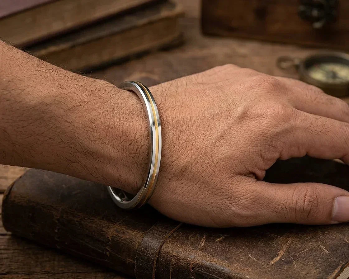 Steel and Brass Panjabi Kada Unisex (Flat) 5 mm thickness by The Amritsar Store - The Amritsar Store