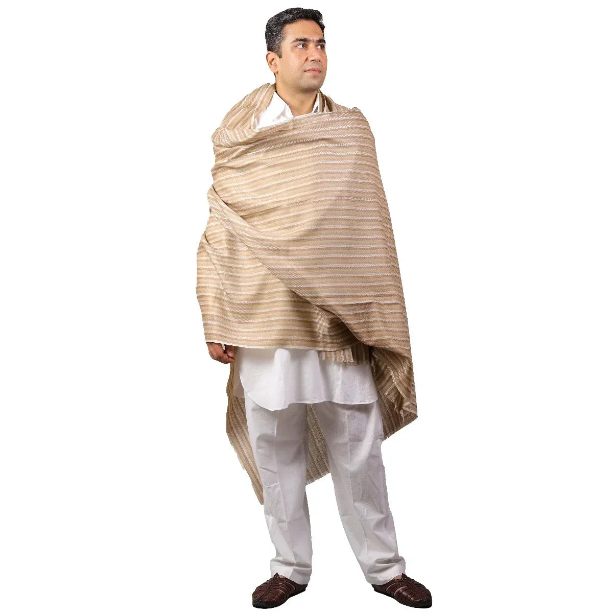 Striped Subtle Fine Wool Light Weight shawl - The Amritsar Store