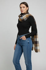 The Amritsar Store Classic Brown & Black Checkered Scarf - The Amritsar Store