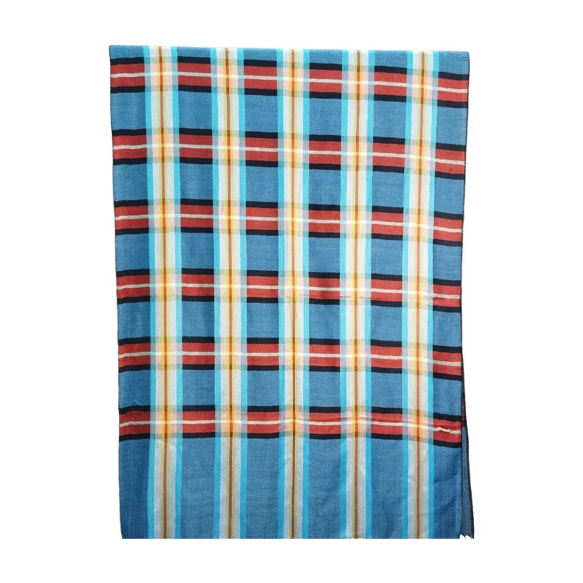 The Amritsar Store , Multicolor Bamboo Silk Scarf, Soft & Fine Quality with Check Pattern All Season - The Amritsar Store