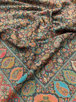 The Amritsar Store Black Kashmiri Jaal Shawl – Rich Multicolor Floral & Paisley Design , Shawl For Men - The Amritsar Store