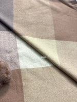 Brown Beige Grey Checked Wool Scarf for Women – Soft Winter Scarf | The Amritsar Store - The Amritsar Store