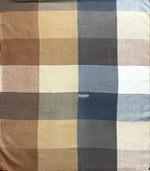 The Amritsar Store Brown Beige & Grey Check Wool Scarf scarf