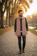 The Amritsar Store Brown & White Patterned Scarf scarf