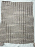 The Amritsar Store classic beige and white check wool scarf with a soft woven texture, elegant neutral checks, and a timeless winter design