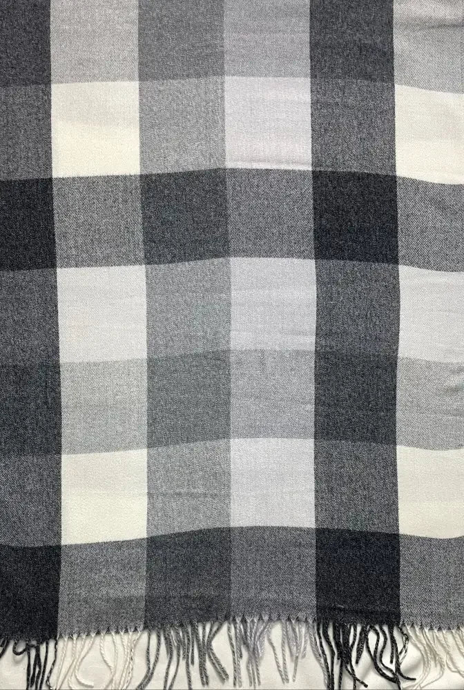 Black White Checked Wool Scarf – Soft Winter Scarf for Men & Women | The Amritsar Store - The Amritsar Store