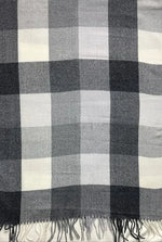 Black White Checked Wool Scarf – Soft Winter Scarf for Men & Women | The Amritsar Store - The Amritsar Store