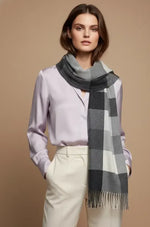 Black White Checked Wool Scarf – Soft Winter Scarf for Men & Women | The Amritsar Store - The Amritsar Store