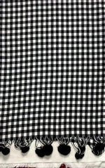 Black White Checked Wool Scarf for Women – Soft Winter Scarf | The Amritsar Store - The Amritsar Store