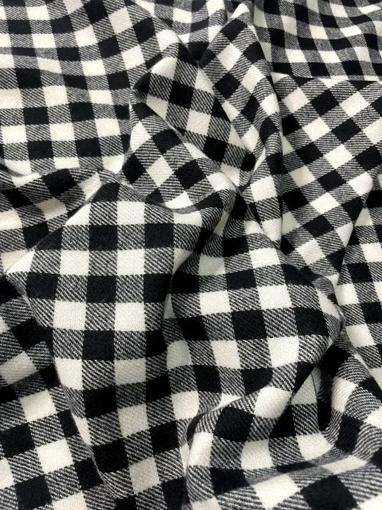 Black White Checked Wool Scarf for Women – Soft Winter Scarf | The Amritsar Store - The Amritsar Store