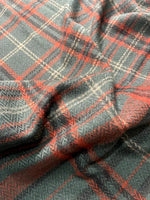 The Amritsar Store Classic Green, Rust & Beige Check Wool Scarf with soft woven checks and fringed edges