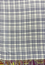 Grey Ivory Checked Wool Scarf – Soft Winter Scarf for Men & Women | The Amritsar Store - The Amritsar Store