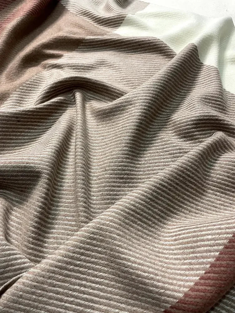 Taupe Ivory Checked Wool Scarf – Soft Winter Scarf for Men & Women | The Amritsar Store - The Amritsar Store
