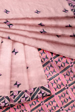 The Amritsar Store Phulkari Saree Hand Embroidered on elegant pink - The Amritsar Store