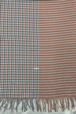Reversible Wool Scarf – Grey Plaid & Soft Pink Winter Scarf for Unisex | The Amritsar Store - The Amritsar Store