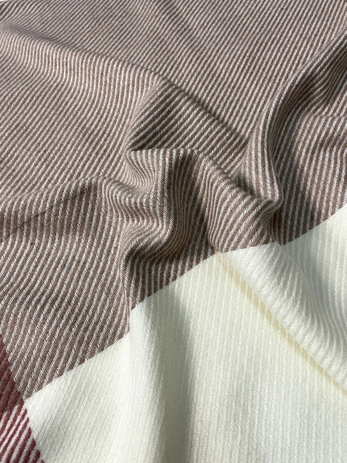 The Amritsar Store Classic Taupe & Ivory Check Wool Scarf – Soft Warm Winter Scarf for Women”