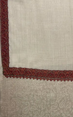 Hand embroidered Kashmiri shawl by The Amritsar Store featuring paisley embroidery on four corners, warm and lightweight design