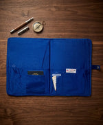 The Amritsar Store Handmade Blue Embroidered Fabric Document File with Traditional Mirror Work Detailing