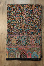 The Amritsar Store Men’s Black Kani Jaal Shawl – Multicolor Paisley & Floral Weave - The Amritsar Store