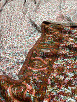 The Amritsar Store Men’s Cream Kani Jaal Shawl with multicolor paisley and floral woven pattern, traditional Kashmiri style elegant winter wrap for men
