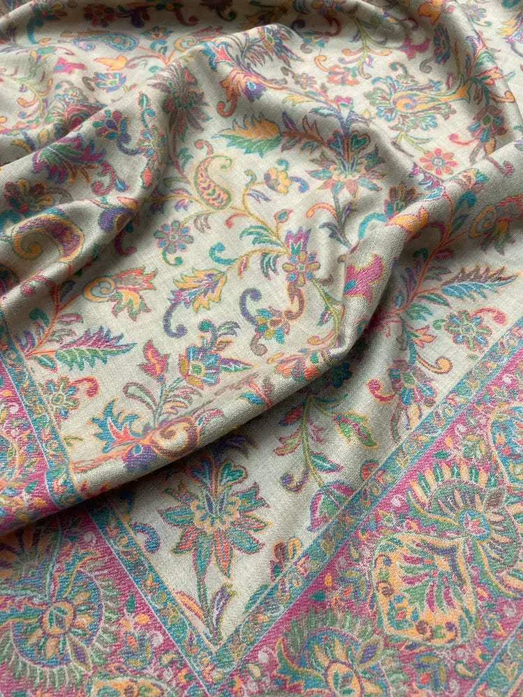 The Amritsar Store Men’s Extra Fine Wool Shawl – Colorful Paisley Design, Shawl For Men - The Amritsar Store