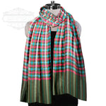 The Amritsar Store, Multicolor Bamboo Silk Scarf, Soft & Fine Quality with Check Pattern All Season - The Amritsar Store